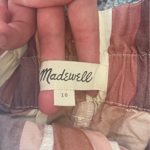 MADEWELL Striped Shorts with a Button and Tie Waist - Picture 2 of 4
